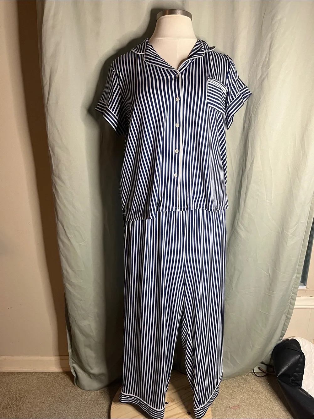 Draper James Navy & White Striped Short-Sleeve Women's Pajama Set XL